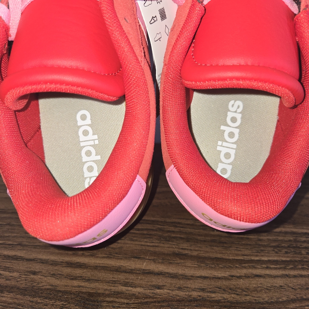 Adidas VL Court Bold Sneakers Kids Size 7 Red Pink Platform Shoes JQ1711 - Picture 10 of 12